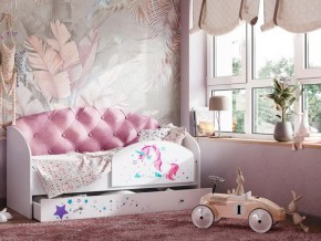 Кровать Звездочка с бортиком Белый-розовый в Мегионе - megion.magazinmebel.ru | фото - изображение 1
