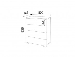 М05 (ручка брусок) Комод (4 ящика) в Мегионе - megion.magazinmebel.ru | фото