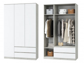 Шкаф для одежды трехдверный Лори дуб серый, белый в Мегионе - megion.magazinmebel.ru | фото