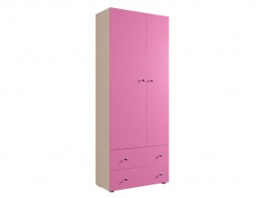 Шкаф ДМ 800 с 2 ящиками дуб млечный-розовый в Мегионе - megion.magazinmebel.ru | фото