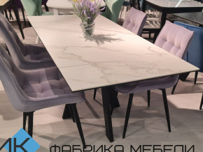 Стол SKM 120 керамика белый мрамор/подстолье черное в Мегионе - megion.magazinmebel.ru | фото - изображение 2